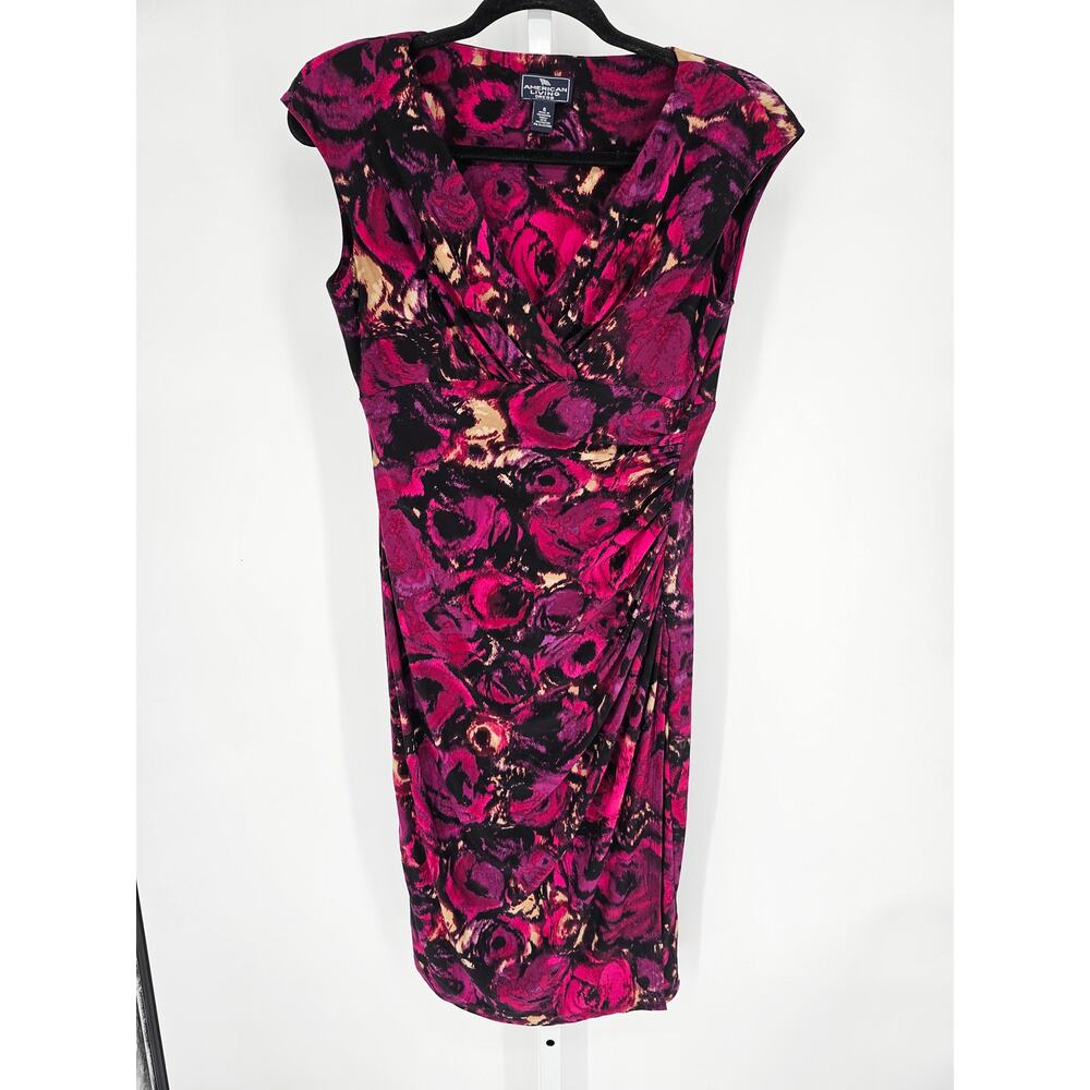 American Living Dress Women's Sleeveless Purple Wrap V-neck Midi Dress Size 6
